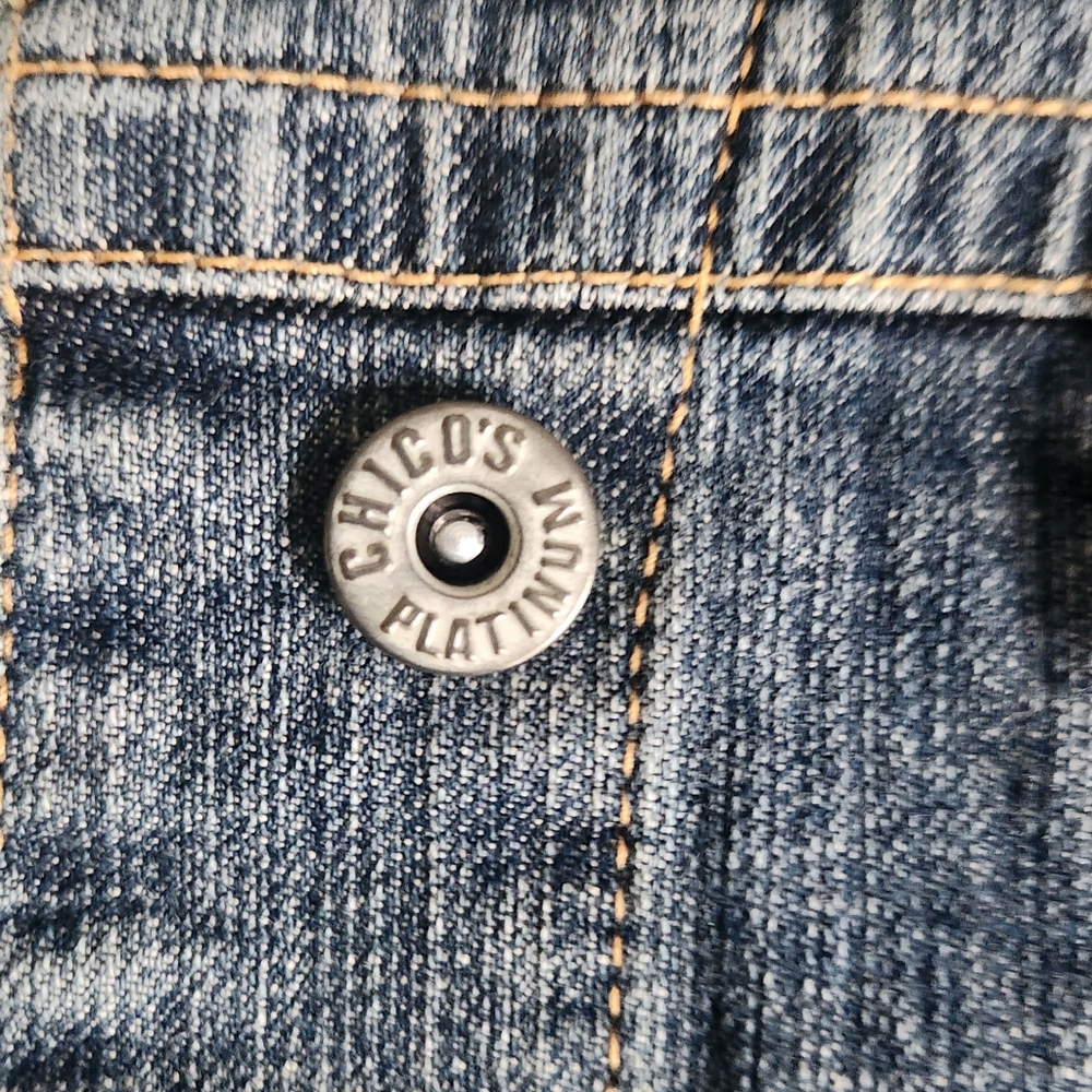 Chico's Blue Jean Jacket Classic Trucker Style - Picture 12 of 12